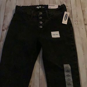 Girls black high waisted jeggings